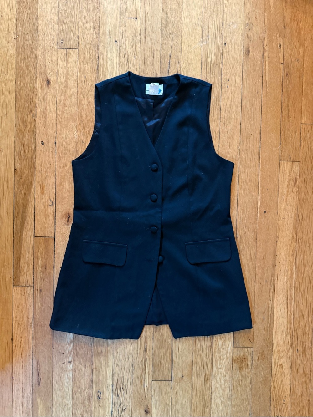 Classic Black Button-Front Vest